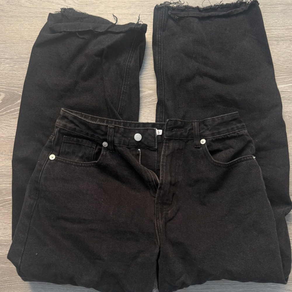 Beginning Boutique She's Yours Black Wide Leg Boyfriend Jeans